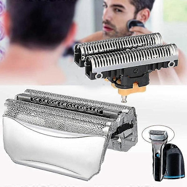 51s - Erstatningshode for barberhøvel Kompatibel med Braun Series 5 51s Razor, Sølv