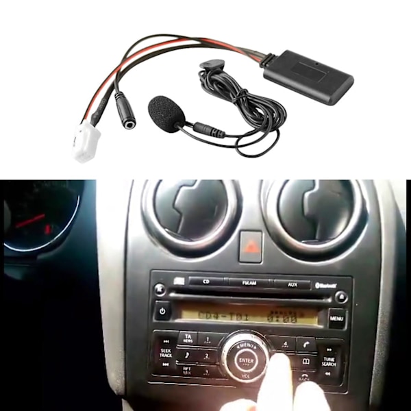 Bil Bluetooth 5.0 Aux Input Lydkabel Mikrofon Håndfri Adapter 8-polet Stik til Sylphy Tiida Geniss