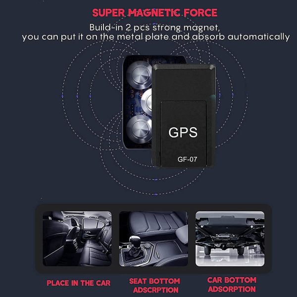 GPS-fordonsspårare, mini-magnetisk GPS-spårare i realtid, ingen månadsavgift, GSM SIM GPS-bagagespårare för fordon/bil/person 2022-modell (GPS)