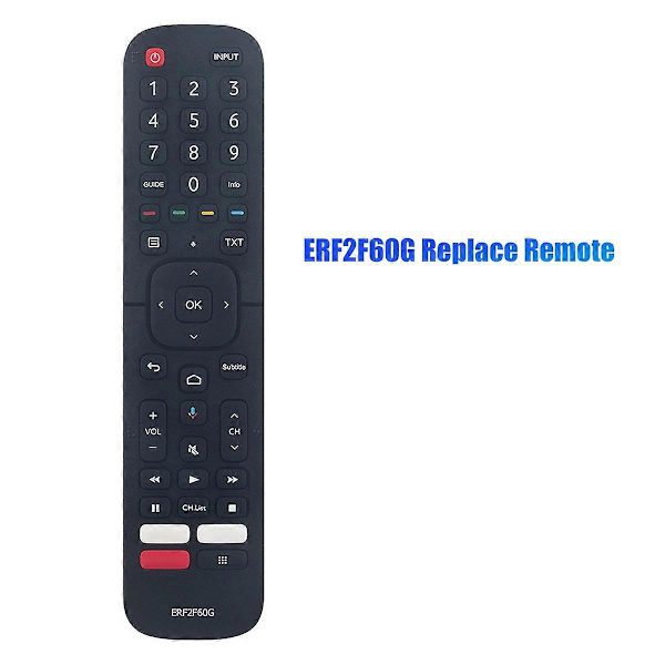 ERF2F60G Erstatningsfjernkontroll for Smart Android TV 9.0 Pie 32A56E 40A56E (Uten stemmefunksjon)