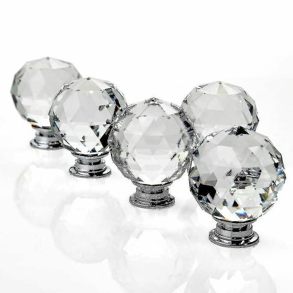 20 x Krystalknapper til Døre i Glas - Diamant Knapper til Skuffer - Kabinetsgreb
