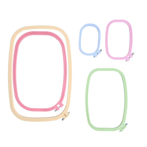 5-pack Square Embroidery Hoops ABS Plastic Cross Stitch Frames for DIY Craft Projects
