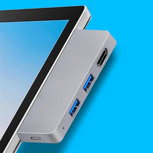 USB-C-hub för Surface Pro 8, 4K-kompatibel adapter + 2 USB 3.0-läsare SD/TF-kortläsare adapter för