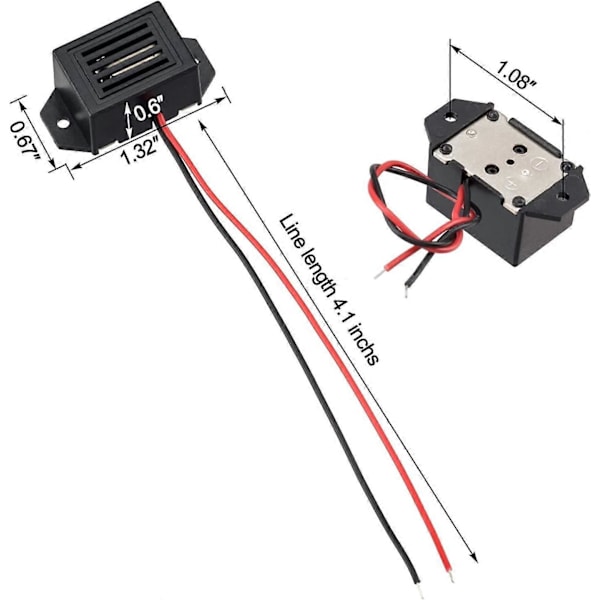 10 stk DC3V 5V 9V 12V 85DB Elektronisk Alarm Buzzer Alarm System Buzzer Elektronisk Buzzer Kontinuerlig Alarm Lyd Alarm til Fysiske Kredsløb, Sort 23