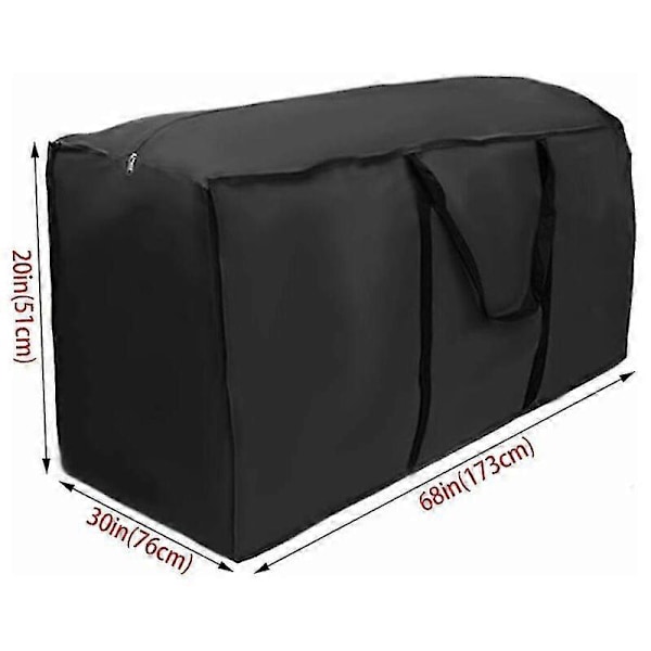 Ekstremt stor oppbevaringspose for utemøbler, puter, laken, puter, håndvesker med håndtak, 210D Oxford vanntett (173x76x51cm)