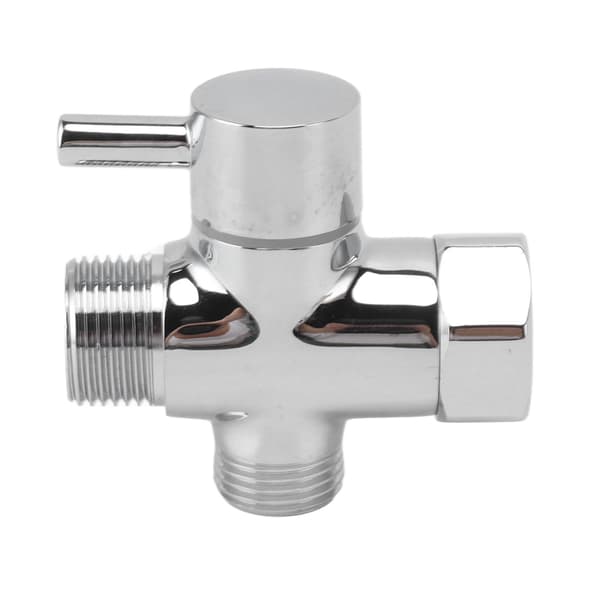 Messing 3-vejs bruseafledningsventil, vandafleder T-adapter, 7/8\" udløb & 1/2\" indløb, multifunktionel bruseblander
