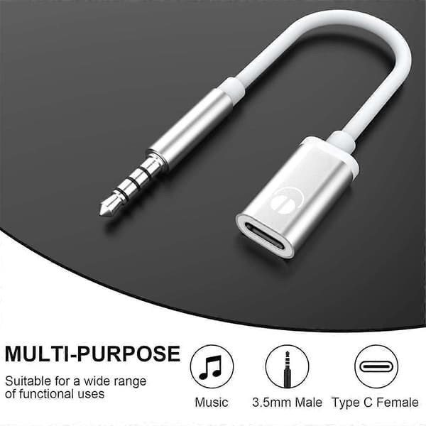 3,5 mm han til Type C hun lydkabel, analogt lydstik hovedtelefon lydadapter til MP3-afspilning Red