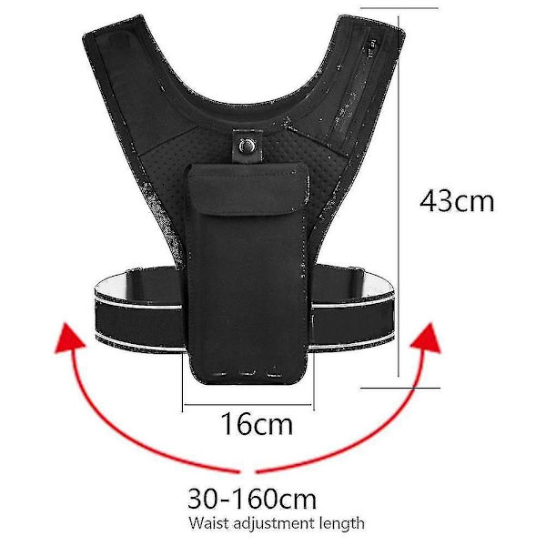 Running Vest with Reflective Details, Adjustable Fit and Storage