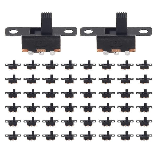 50 stk. ON/ON 2 Positioner 1P2T SPDT Mini Panel Skydekontakt Loddeøje SS12F1-G3