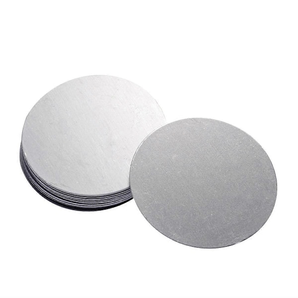 10 stk. selvklæbende metalplader monteringssæt klistermærker magnetisk patch magnetisk bilholder (sølv/dia: 4 cm)