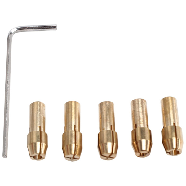Mini elektrisk handborrmaskin set DC 12V motor 0,5-3mm HSS spiralborr med 5 st chuckhylsor passar borrhålssåg