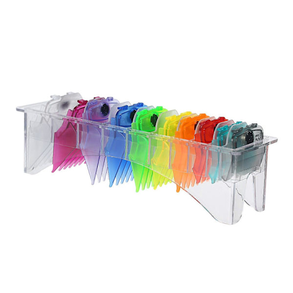 Set med 10 st Hårklippare Kammar Guide Kit Kompatibelt med Whals Hårklippare Färgglada Plast Magnetiska Hårtrimmer Skydd Tillbehör Hårsalong Till