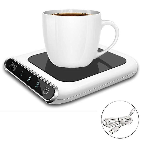 Kaffekopvarmer Multifunktionel Kopvarmeplade Modstandsdygtigt Glas Med En Elektrisk Varmeplade Til Kontor, Hjemmebrug, Pc, Notebook