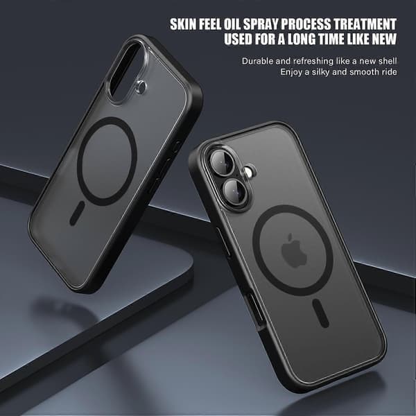 Tech-Protect iPhone 16 Deksel MagSafe MagSlim Matt Svart