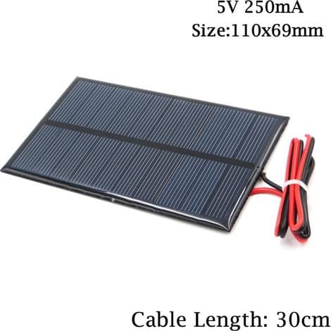 2-pakning mini solcellepanel, høykvalitets polysilisium solcellepanel, høyeffektivt, praktiske hagelys, mye brukt til plenlys, 5V 250mA