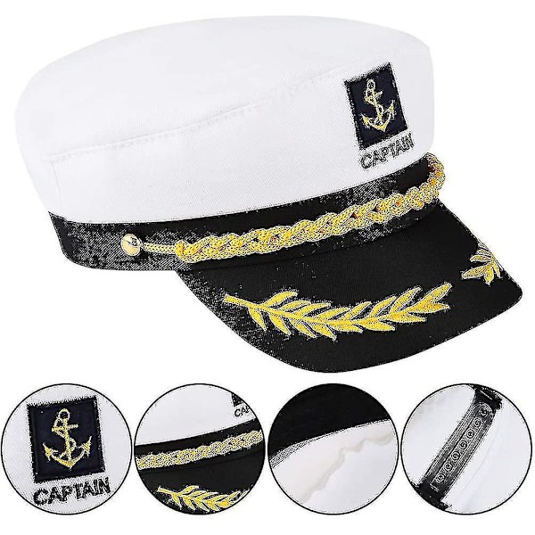 Voksen Sømandshue Justerbar Kaptajnshue Cosplay Sømandsskib Bådskaptajnshue Til Sømand Søværnet Marine Admiral