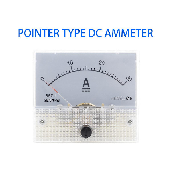 85C1-DC 30A DC Voltmeter Pekehode Analog Amperemeter Panelmåler