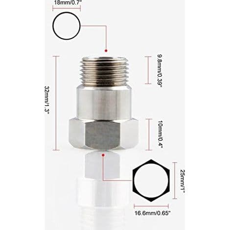 Iltføler Testrør Forlænger Adapter Isolator M18 x 1.5