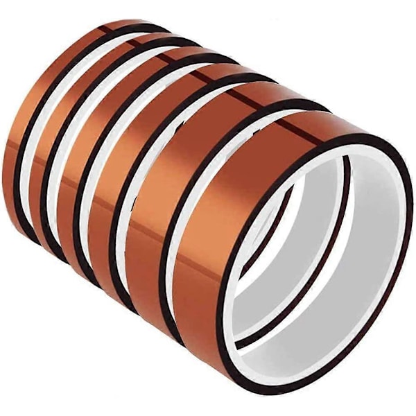 5 kpl (4/6/8/12/15 MM) Kapton-korkea lämpötilan kestävä polyimidi-teippa KAPTON-liima-teippa