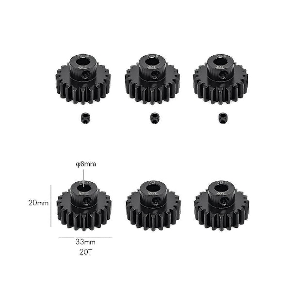 1KPL Moottorin Hammaspyörä M1.5 8Mm 20T Pinion Moottorin Hammaspyörä 1/5 1/6 RC Auto RC 55 56 Sarjan Moottorille Harjaton M