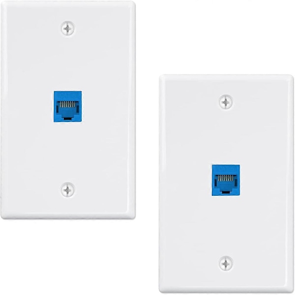 2-pakning 1 Port Ethernet Veggplate, RJ45 Cat6 Hunn til Hunn Jack Inline Kobling Frontplater, 1-Po