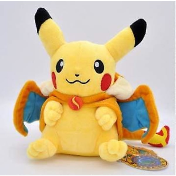 Anime-Plushie Leikkieläin Irrotettavalla Tulihengittävällä Lohikäärmehatulla Charizard Hat Cute Plushies Mielenkiintoinen Plushie Unisexille (Keltainen Hymyilevä Plushie-lelu)