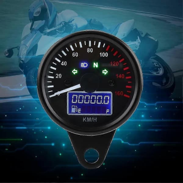 Motorsykkel Speedometer, Universal Motorsykkel Digital LCD Speedometer