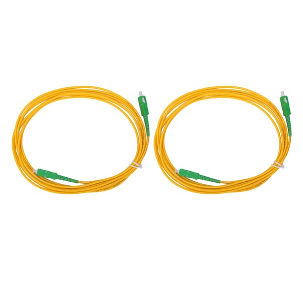 2 pcs Fiber Optic Patch Cable Single Mode & Single Core SC/APC SC/APC SM-G652D OS2 3 meters