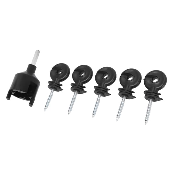 50-pack Electric Fence Insulators, Screw-in Ring Post Insulators for Wooden Posts with Socket Wrench Tool