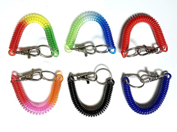 Färgglad Flexibel Stöldskyddad Spiralfjädernyckelring