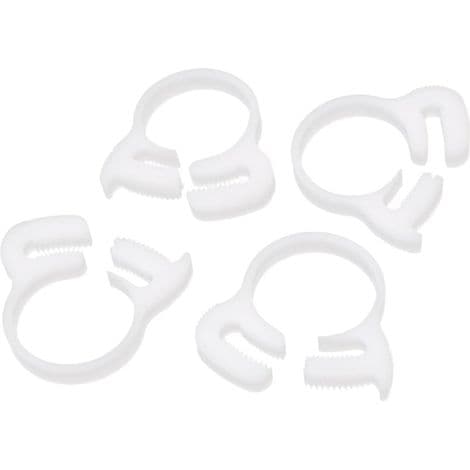 Slangklämma 21.5mm-23.5mm Dubbel Spärrfäste Vit Plast 4 st