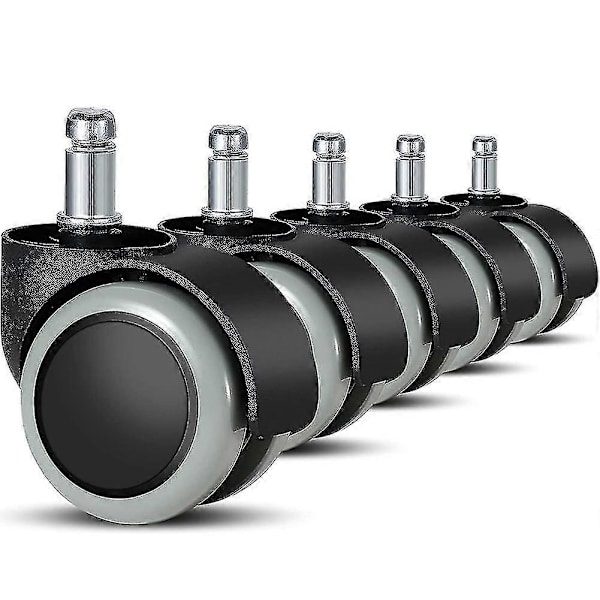 Reservedeler for kontorstolhjul - Hardt gulv - 5-pakning - 11 mm / 22 mm - For spillstoler, dreiestoler, Pr