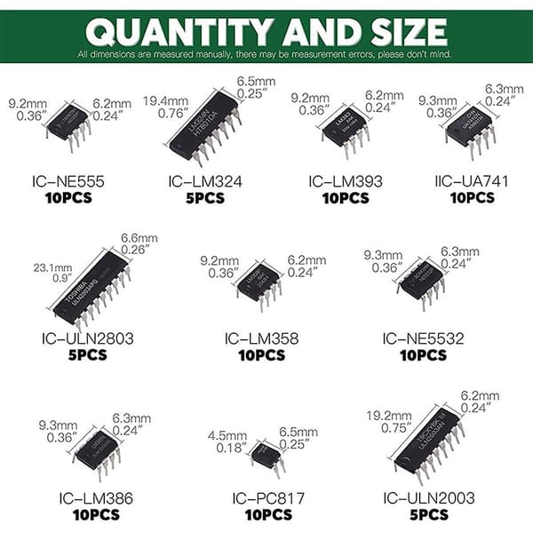 85 stk 10 IC NE555 LM324 Integrerte Kretsbrikke Sett
