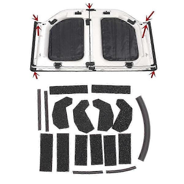 17 delar/set Hårdtopp Innertak Tak Tätningskit Tillbehör För Jeep För Wrangler 2007- För Wrangler JK