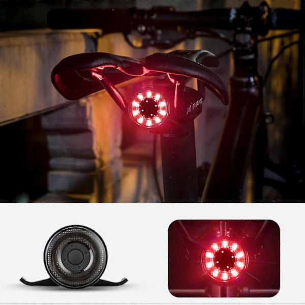 Cykel Baglygte Vejcykel Natkørsel Baglygte Smart Bremsesensor Advarselslys Vandafvisende Bic