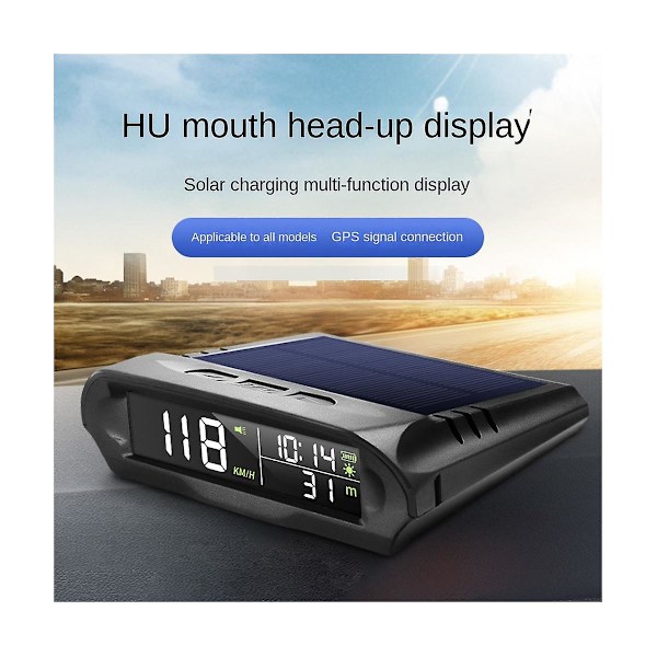 Universal Hud X 98 Bilsol Digital Måler Gps Speedometer Overspeed Alarm Afstand Højde
