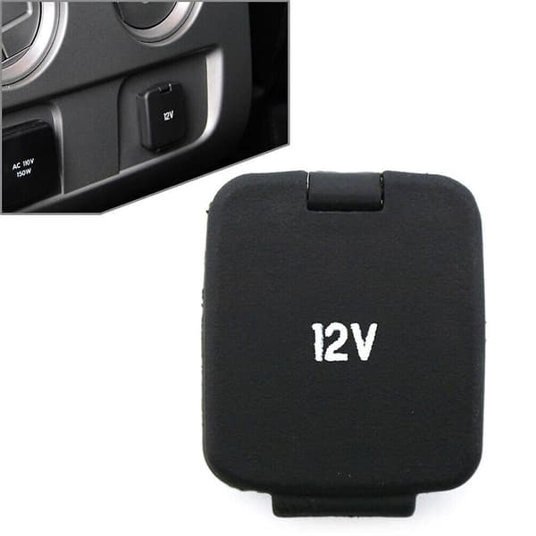 För F250 2011-17 Front Console Power Outlet Socket Cap 12V Cover Svart