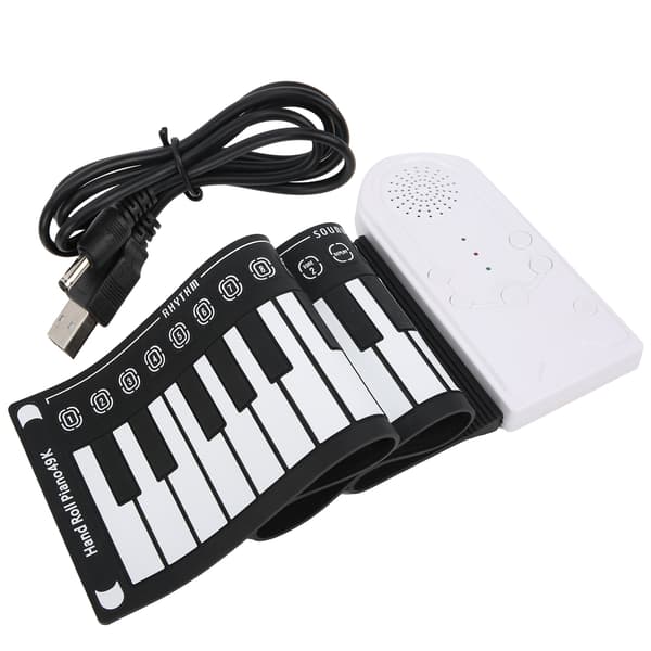 Electric Piano Keyboard 49 Keys Portable Foldable USB Rechargeable Gifts for Beginners