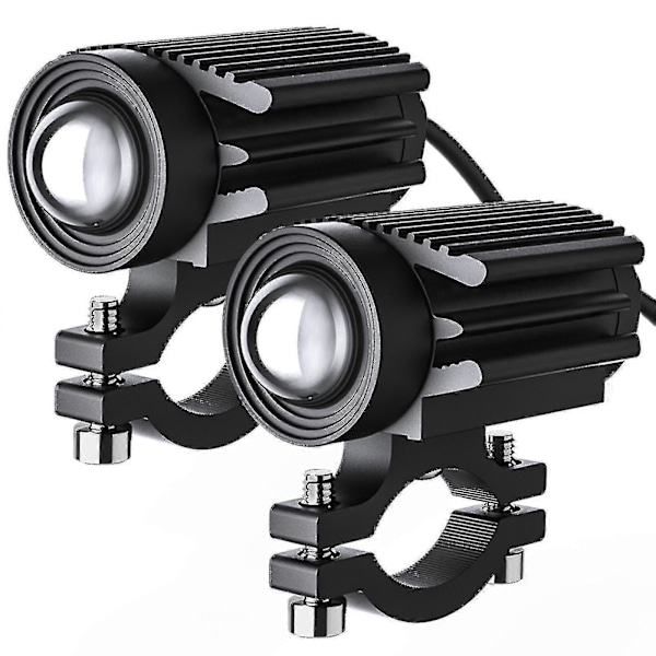 2 kpl Moottoripyörän LED-ajovalot 12000lm Kolmivärinen Mini-ajovalot Sumuvalot 60w 6000k