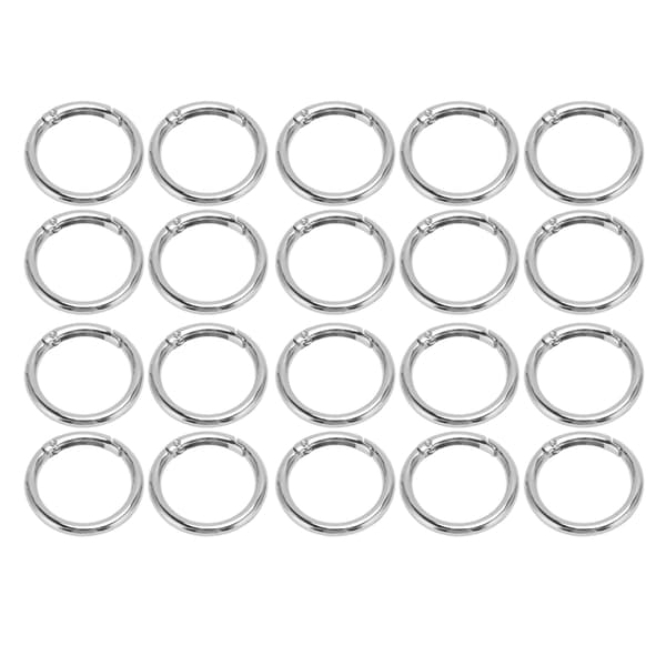 20 st silverfjäder O-ringar 1,57 tum diameter 0,2 tum tjocka kopparlegeringslås för handväskor, väskor, smyckestillverkning, DIY