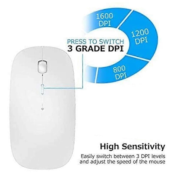 Trådløs mus for MacBook Air Bluetooth-mus for MacBook Pro Air Laptop MacBook Mac Windows Bluetooth-mus for iPad