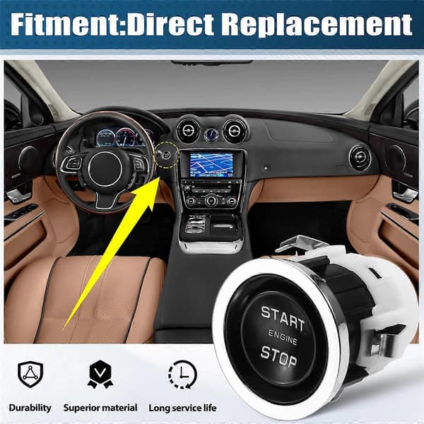 Bil Tändning Stopp Start Knapp Switch C2D23763 för XJ 2010-2013 Motor Start Switch En Knapp Start Switch