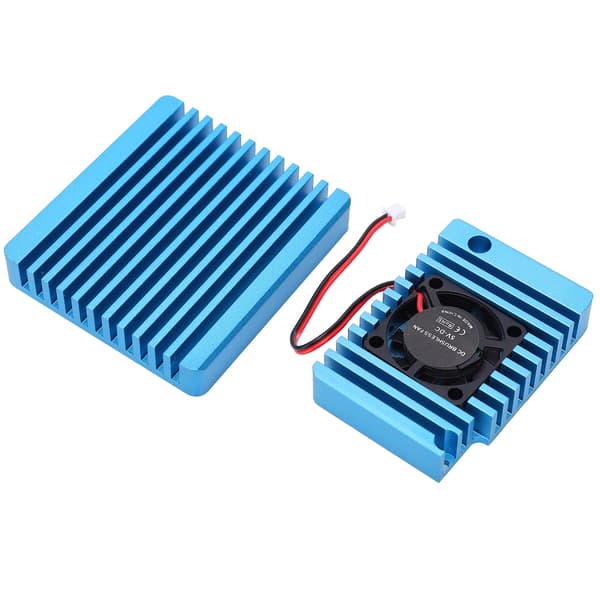 Kølepladeradiator i aluminiumslegering med mini køleventilator køleplade til NanoPi R2S