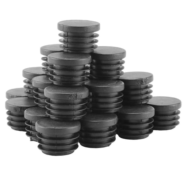 uxcell Runde Plastik Endkapsler Rørindsatser 25mm Dia 20 stk Sort