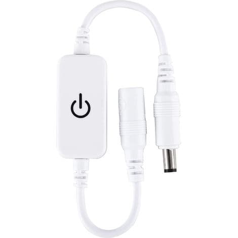 2 st 12-24V 4A Enfärgad LED-list Ljusstyrkeregulator På/Av-brytare Inline Touch Switch DC Mini LED Touch Switch (Vit)