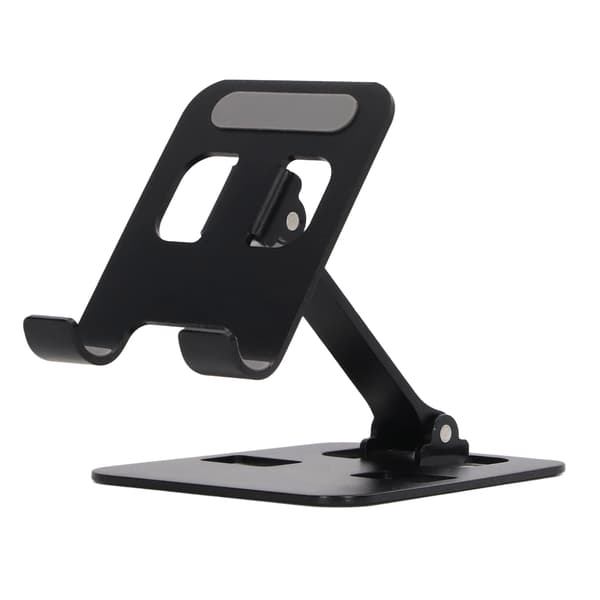 Justerbart skrivebordsstativ i aluminiumlegering til telefon og tablet, skridsikker silikoneholder, passer til enheder op til 12,9 tommer