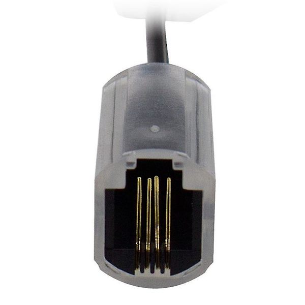 6 stk. Telefonledningssnor RJ9 4P4C 360 Graders Udvidet Roterende Anti-T-Vinkel Sort Telefonledning