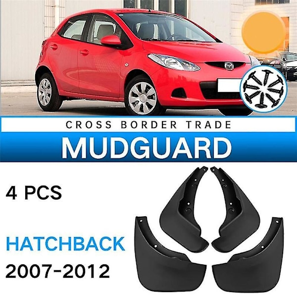 4 st. stänkskydd för Mazda 2 Hatchback 2007-2012 skärmar