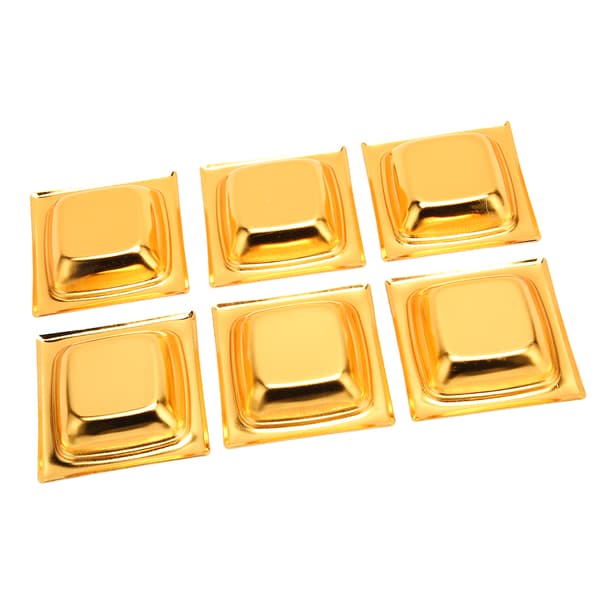 6-pack retro gold stackable dip bowls, stainless steel sauce dishes for salad, dessert, cake, and candy