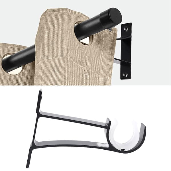 4-pack gardinstångshållare i aluminiumlegering för tunga gardinstänger (svart)